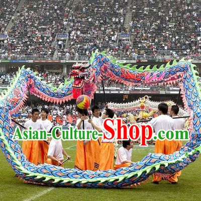 Supreme Competition and Parade Blue Dragon Dance Costume Complete Set for Men