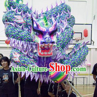Kung Fu Association Chinese Authentic Dragon Dance Head and Costume Complete Set