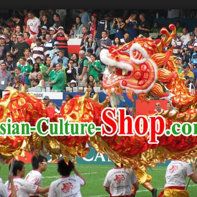 Supreme Happy Chinese New Year Red and Gold Dragon Dance Costume Complete Set