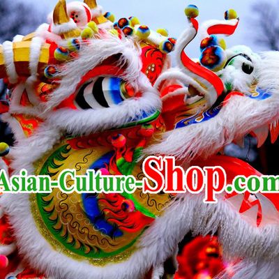 Chinese Lunar New Year Natural Wool Dragon Dance Costume Complete Set