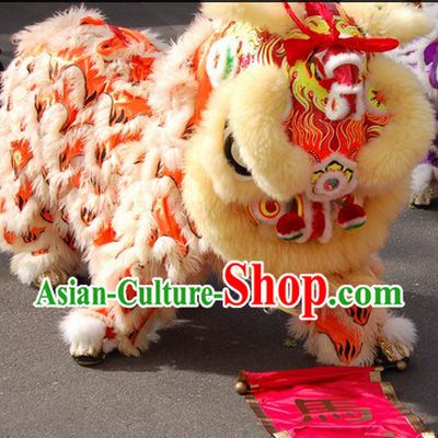 Glow in Dark Lion Dance Head and Tail Pants Costume Complete Set