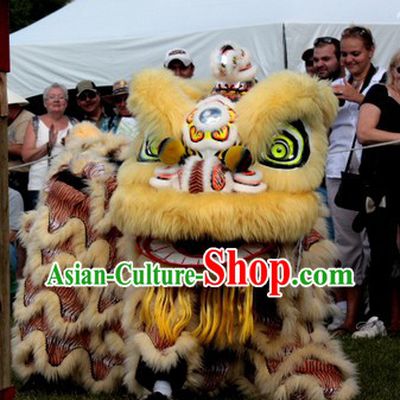 Business Ceremony Opening Southern Hoksan Lion Dance Head and Costume Complete Set