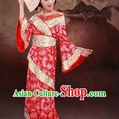 Ancient Chinese Red Hanfu Costumes for Women