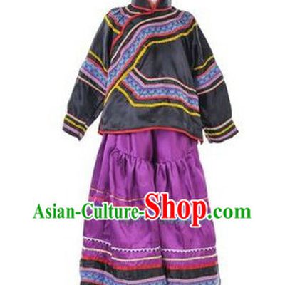Traditional Chinese Yi Nationality Clothing for Kids