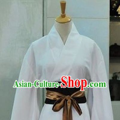 Ancient Chinese White Long Robe for Men