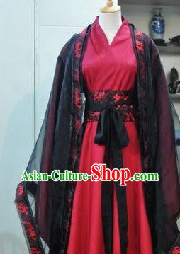 Ancient Chinese Red and Black Gentleman Clothes