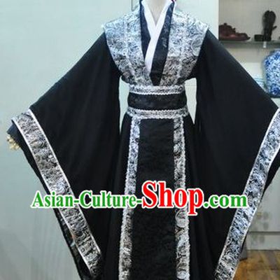 Ancient Chinese Black Robe Hanfu for Men