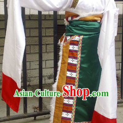 Long Sleeve White Tibetan Dancing Costumes for Women