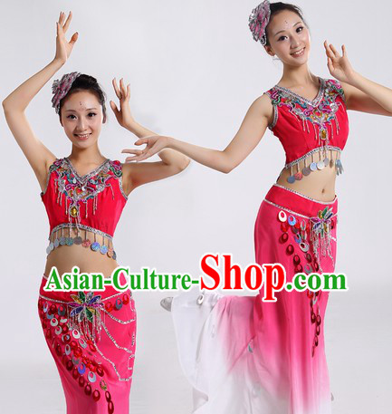 Dai Nationality Costume and Headpiece for Women