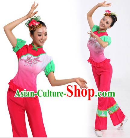 Chinese New Year Dance Costume and Headpiece for Women
