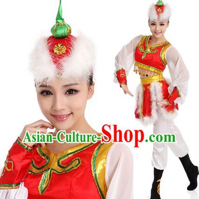 Mongolian Dance Costumes and Hat for Women