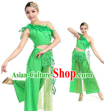 Green Spring Story Dance Costume and Hat for Women
