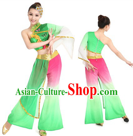 Green Butterfly Dancing Costume and Hair Accessories for Women