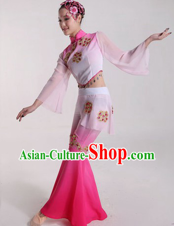Chinese Classical Dance Costumes and Headpiece for Ladies