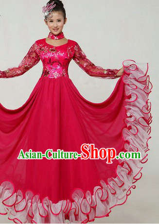 Chinese Stage Performance Costumes and Headpiece for Women