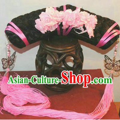 Qing Dynasty Palace Princess Manchu Hat for Girls