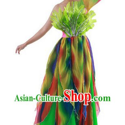 Chinese Classical Rainbow Dance Costumes and Headpiece for Women