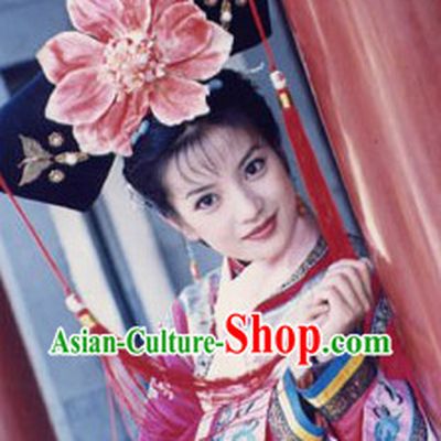 Qing Dynasty Chinese Palace Princess Wig and Hair Accessories Set for Women