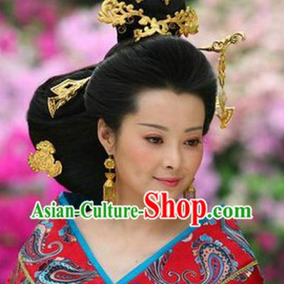 Ancient Chinese Imperial Empress Wig and Hair Accessories for Lady