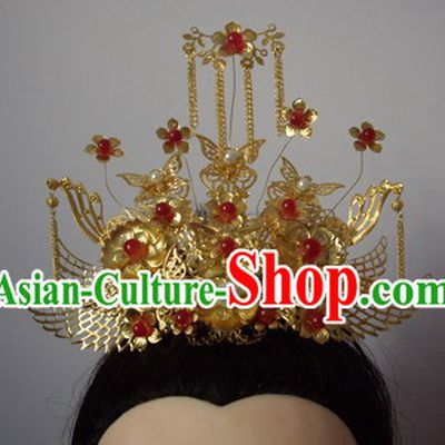 Ancient Chinese Classic Handmade Wedding Butterfly Phoenix Helmet