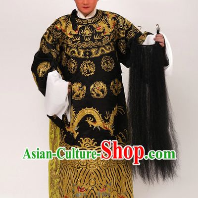 Chinese Beijing Opera Guan Gong Dragon Robe and Hat for Men