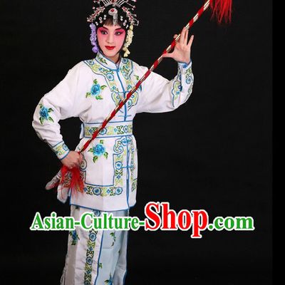 Traditional Chinese Peking Opera Wu Dan White Classical Dance Costume for Women