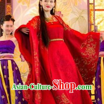 Traditional Chinese Red Wedding Dress and Hair Accessories