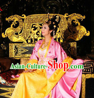 Ancient Chinese Tang Dynasty Tai Ping Princess Clothing and Hair Accessories for Women