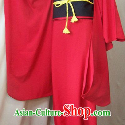 Traditional Japanese Red Kimono Complete Set for Women