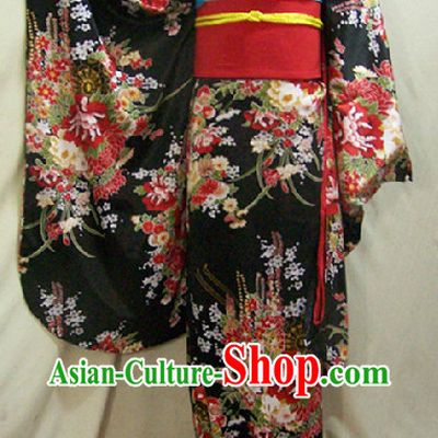 Traditional Japanese Geisha Kimono Costumes Complete Set for Women