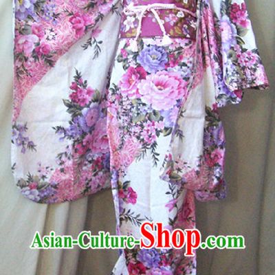 Authentic Japanese Kimono Robe Complete Set for Women