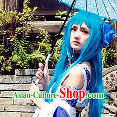 Blue Chinese Style Magic Cosplay Long Wig