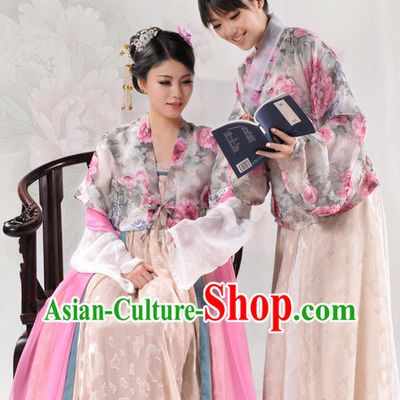 Ancient Chinese Tang Dynasty Clothes Complete Set for Women