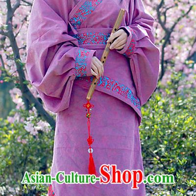 Ancient Chinese Han Dynasty Purple Dresses for Women