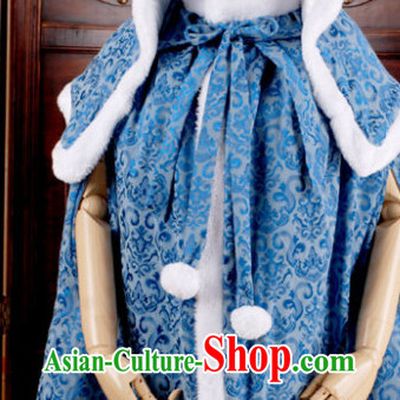 Traditional Chinese Blue Hanfu Cape for Women