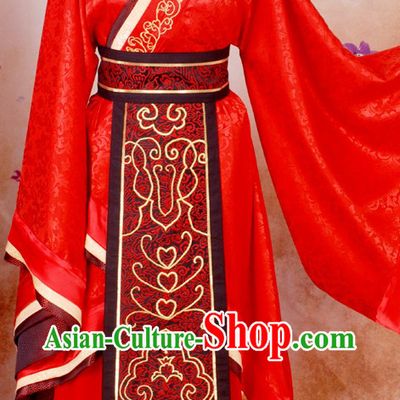 Traditional Chinese Red Wedding Dress for Bridegrooms