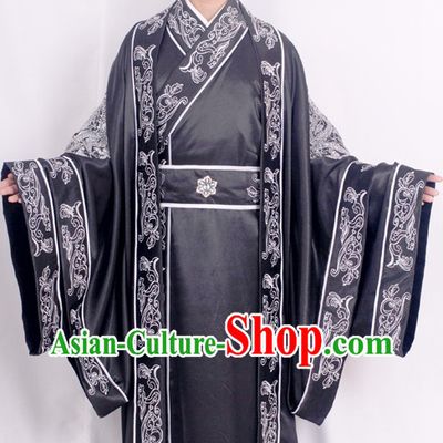 Traditional Chinese Han Dynasty Embroidered Dragon Clothing Complete Set for Men