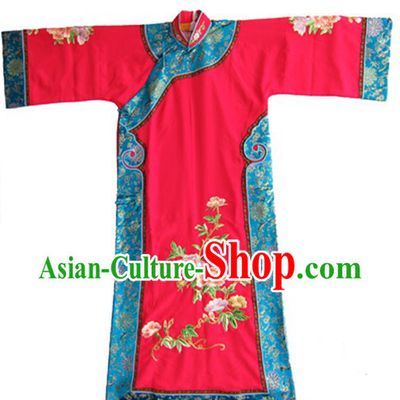 Traditional Chinese Opera Red Manchu Qing Dynasty Cheongsam Qipao for Women