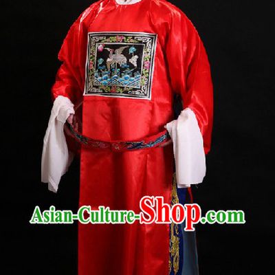 Traditional Chinese Opera Red Official Costume and Hat