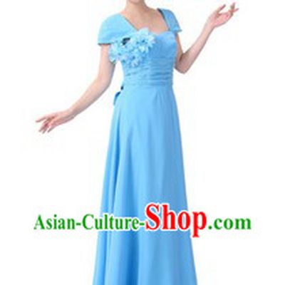 Traditional Chinese Blue Chorus Dresses for Women