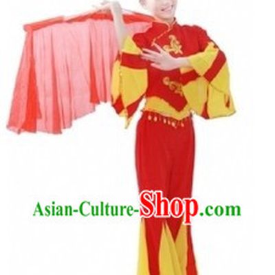 Traditional Chinese Fan Dancing Costume for Women