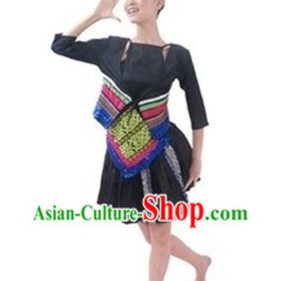 Traditional Chinese Miao Clothes and Hat for Women