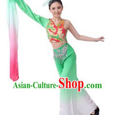 Traditional Chinese Classical Dance Costumes and Hair Accessories for Women
