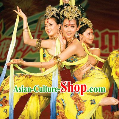 Ancient Chinese Palace Dancer Costumes and Headpiece for Women