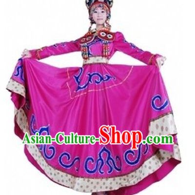 Chinese Mongolian Clothing and Hat for Women