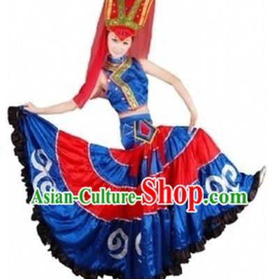 Traditional Chinese Yi Tribe Clothing and Hat for Women