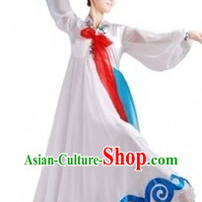 Traditional White Chinese Korean Clothing for Women