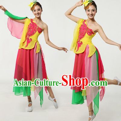 Chinese Classical Dance Dresses and Headpiece for Women