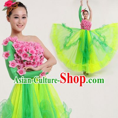Traditional Chinese Flower Contemporary Costumes and Headpiece for Women