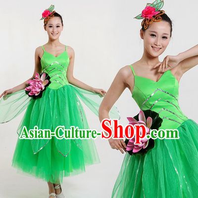 Traditional Chinese Lotus Contemporary Costumes and Headpiece for Women